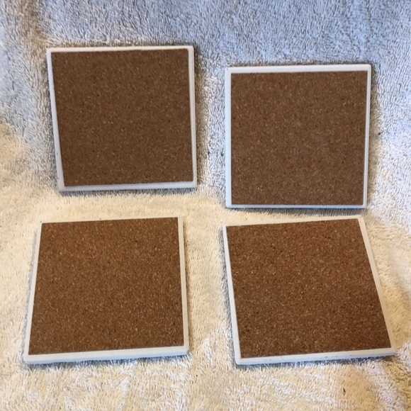 NWOT counterart happy camper’s multi image absorbent stone tumbled tile coasters - Picture 2 of 7